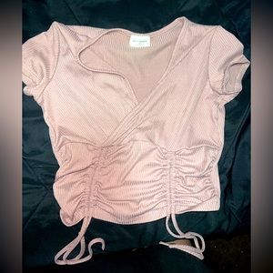 Rose gold crop shirt